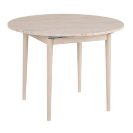 Hanah Home Mesa de Comedor Extensible Travertino y Roble, Tablero de Melamina 18mm, Patas de Madera, 100x100x75 cm (Extiende a 131 cm)